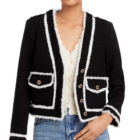 Aqua Boucl Contrast Trim Jacket 
